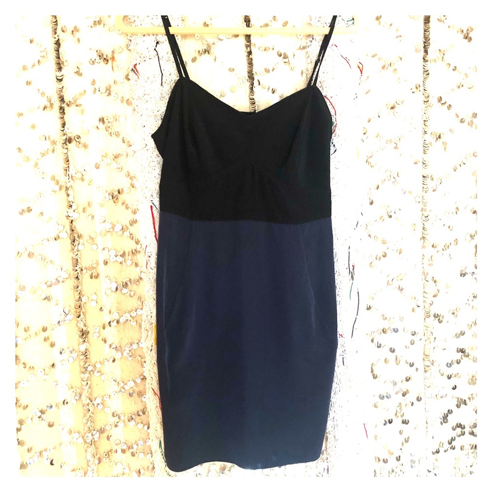 Strappy, black and navy dress